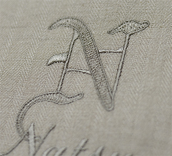 イニシャル刺繍N