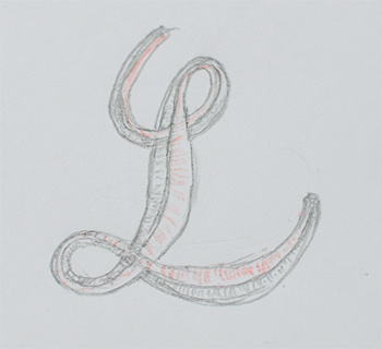 イニシャル手描きL