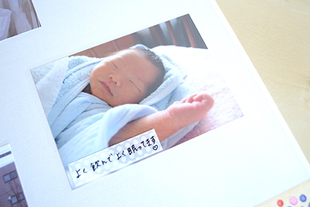 マステにコメントを書いて写真にペタリ デコアイディア 赤ちゃん 子供のアルバム手作りブログ
